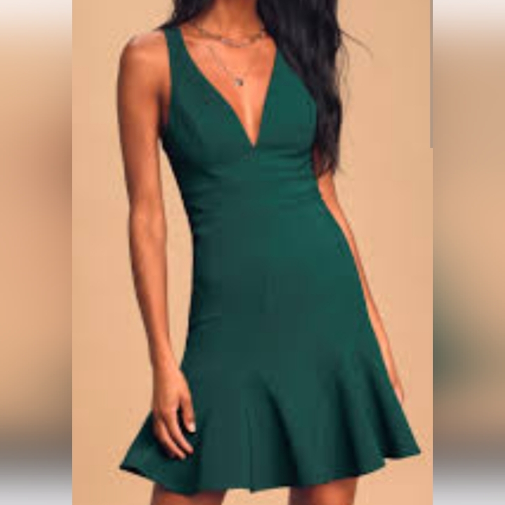 Lulu's Sweet Expectations Emerald Green Dress